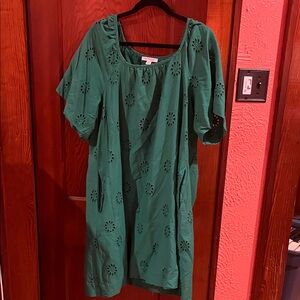 Green Eyelet Dress
